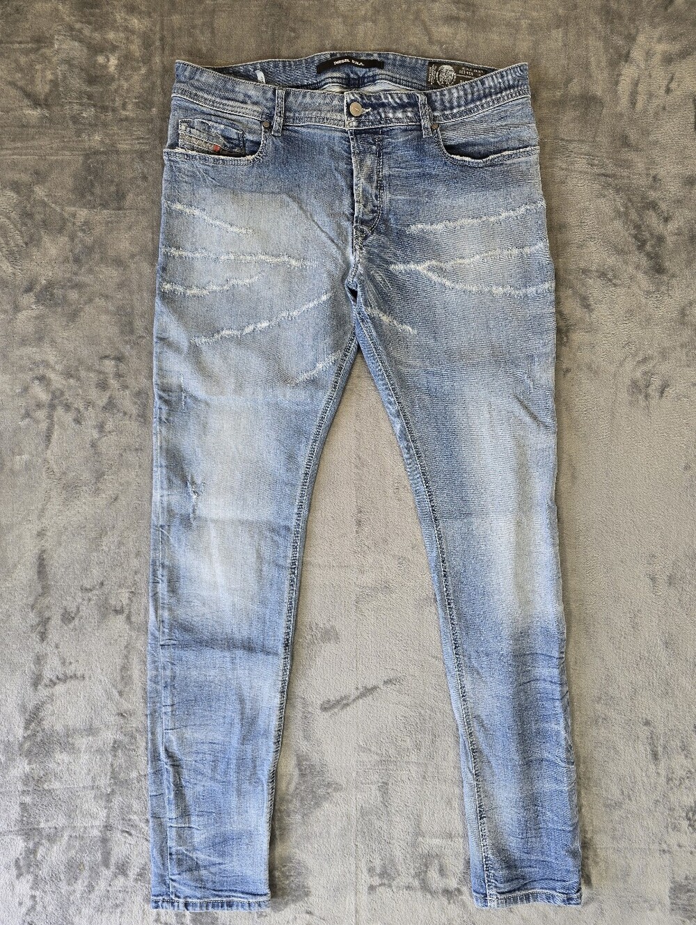 Diesel Sleenker Slim Skinny Denim Jeans Size 34x32 Fits 36x32 Light Wash 0689M